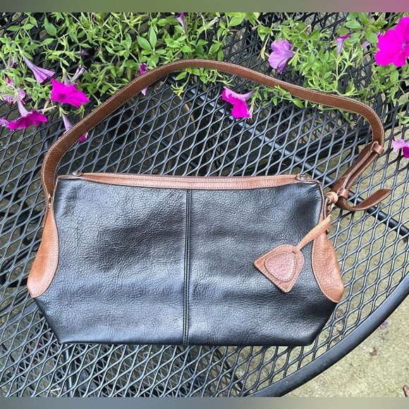 Petusco Made In Spain Black & Brown Gold Lining Genuine Leather Bag! - Picture 2 of 16